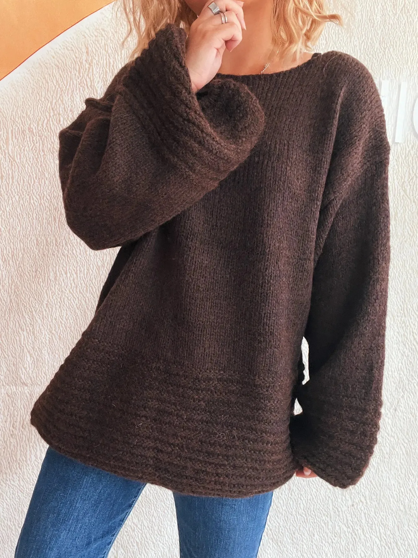 Relaxed Fit Round Neck Sweater sold by Charming Charlie product image thumbnail 5