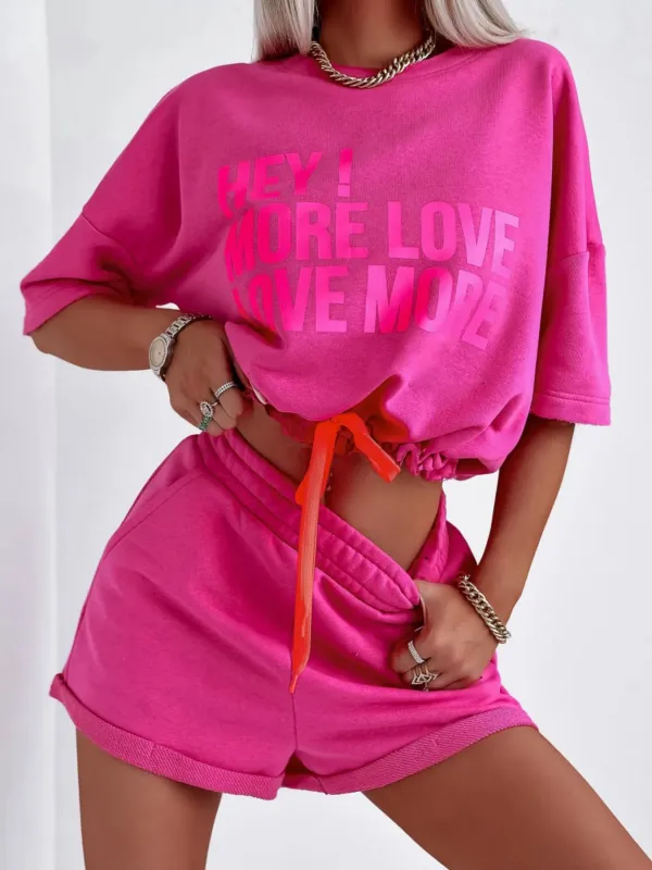 Letter Graphic Top and Shorts Set sold by Charming Charlie