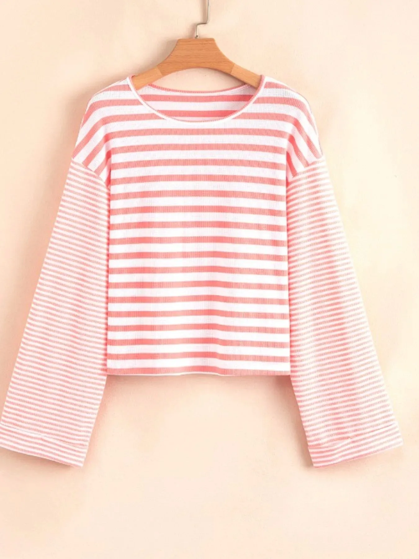 Striped Long Sleeve Ribbed Blouse sold by Charming Charlie product image thumbnail 5