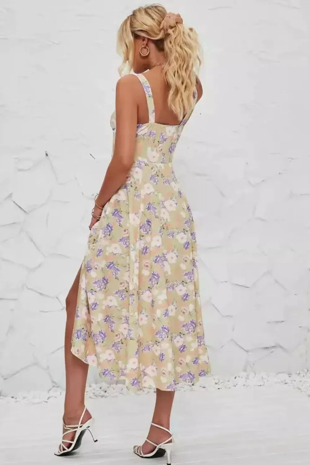 Floral Print Cami Dress with Side Slit sold by Charming Charlie product image thumbnail 5