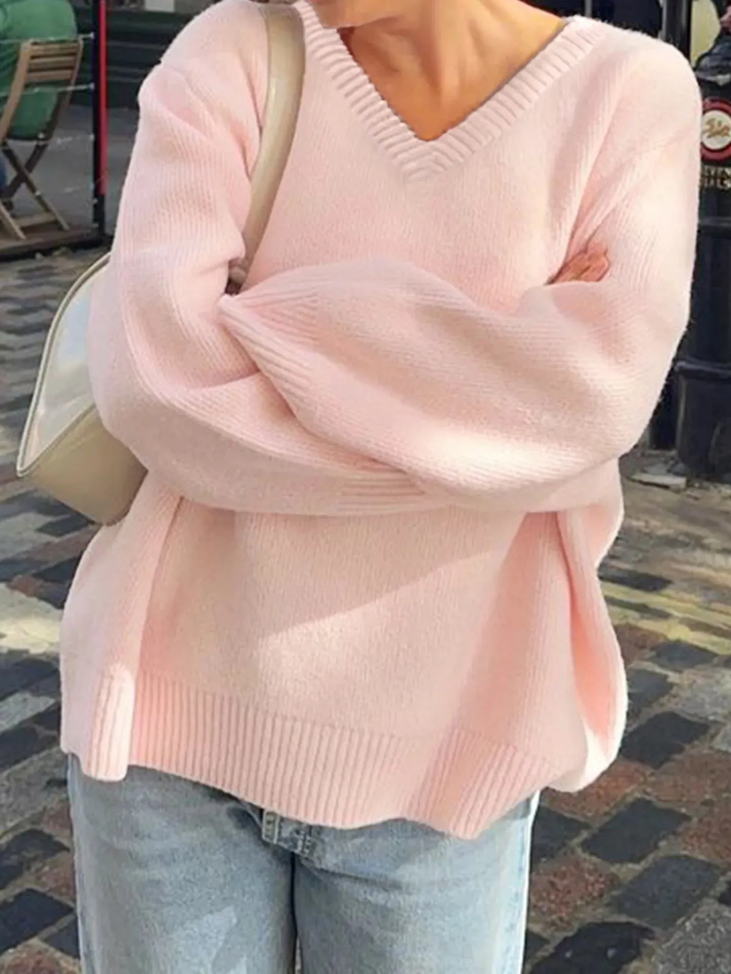 V-Neck Long Sleeve Sweater sold by Charming Charlie product image thumbnail 5