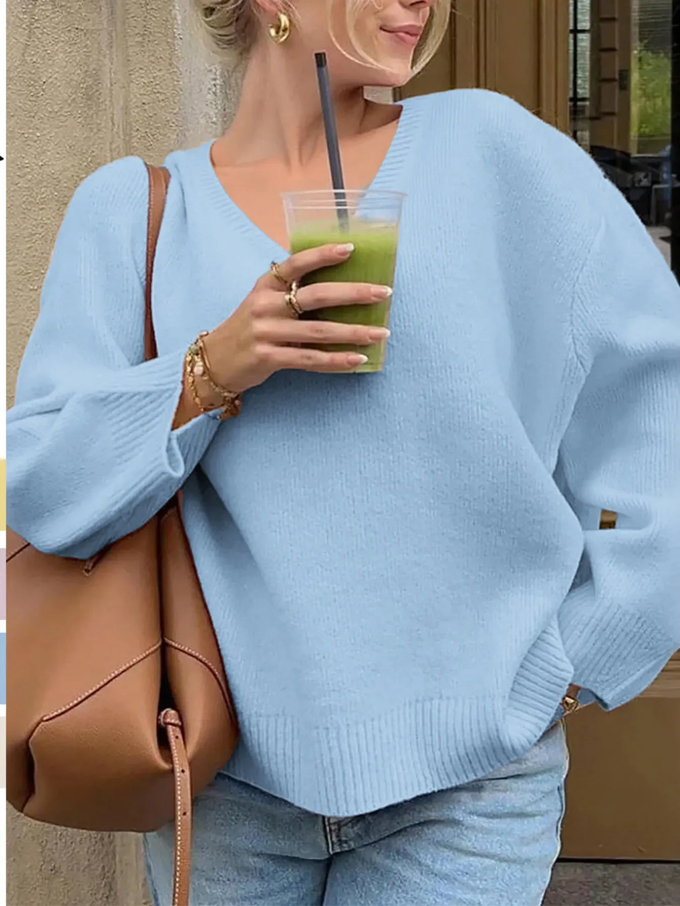 V-Neck Long Sleeve Sweater sold by Charming Charlie product image thumbnail 2