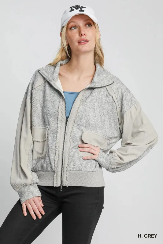 Umgee Two-Way Jacquard Zip-Up Jacket sold by Charming Charlie