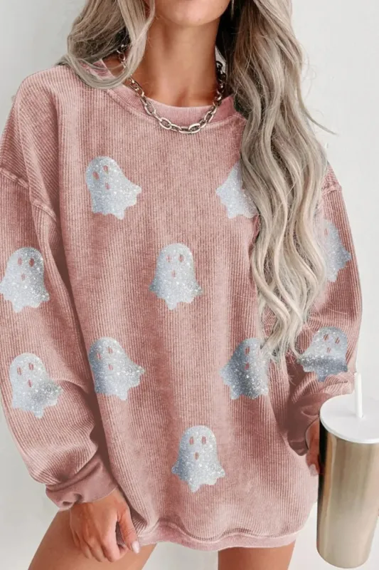 Ghost Round Neck Oversized Sweatshirt sold by Charming Charlie