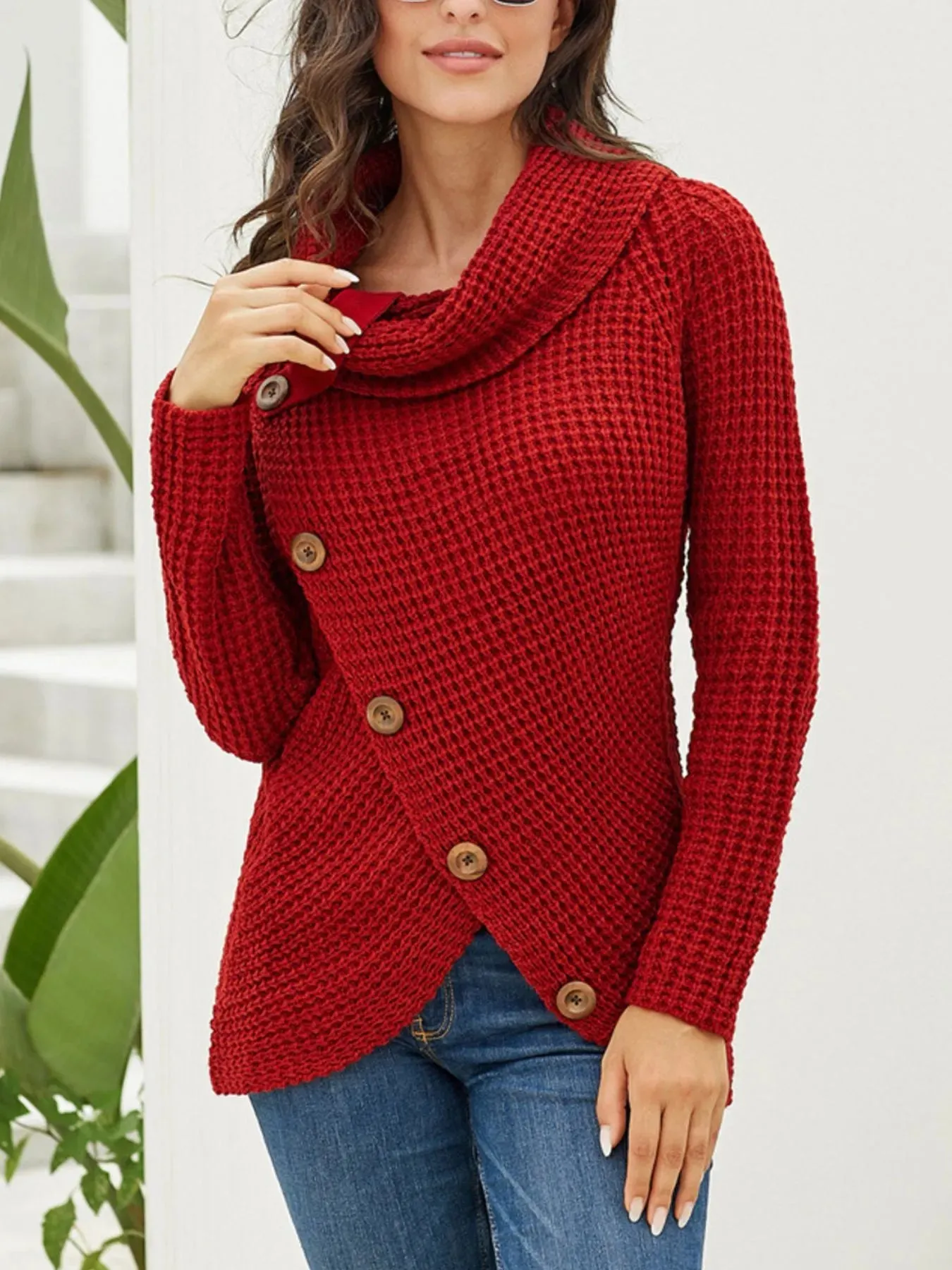 Full Size Texture Turtleneck Long Sleeve Sweater Plus Size sold by Charming Charlie product image thumbnail 4
