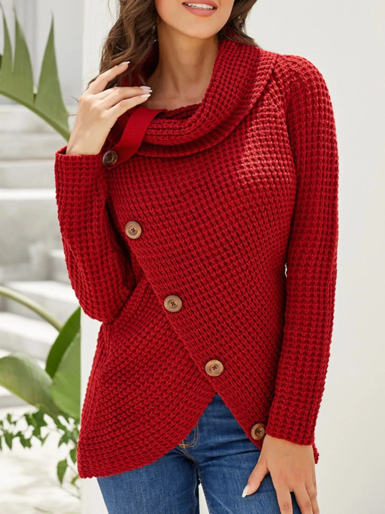 Full Size Texture Turtleneck Long Sleeve Sweater Plus Size sold by Charming Charlie product image thumbnail 5