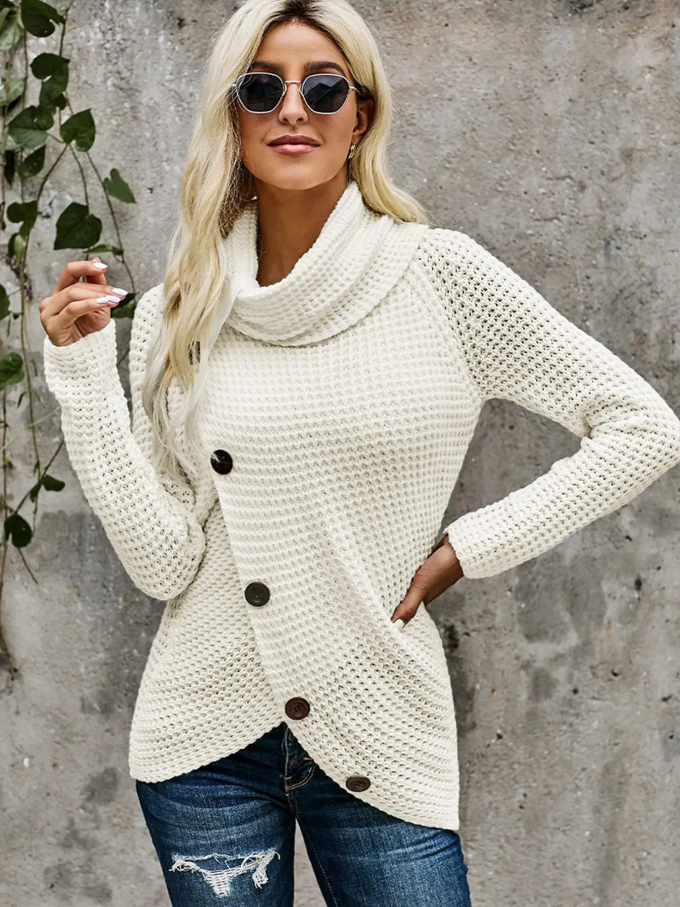 Full Size Texture Turtleneck Long Sleeve Sweater Plus Size sold by Charming Charlie product image thumbnail 3