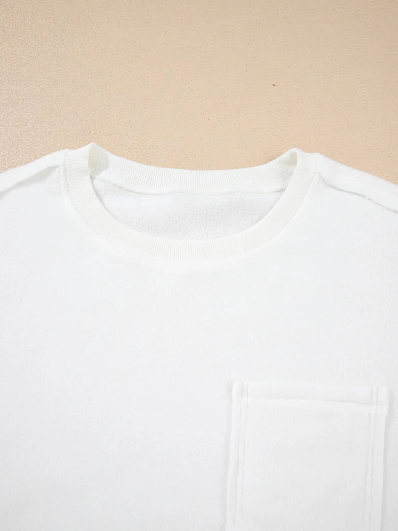 Exposed Seam Chest Pocket Knit Pullover Sweatshirt sold by Charming Charlie product image thumbnail 4