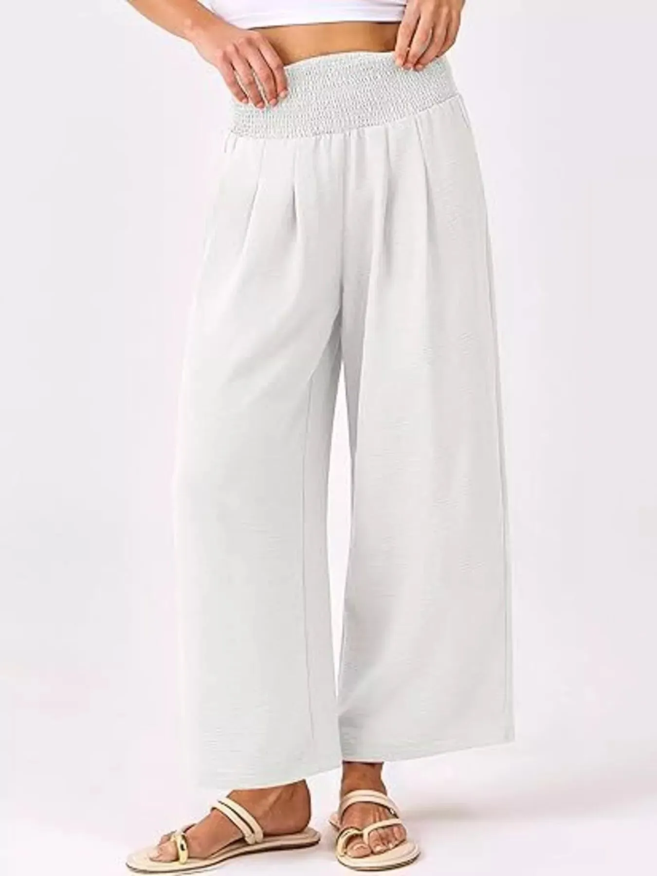 Wide Leg Smocked High Waist Pants sold by Charming Charlie product image thumbnail 4