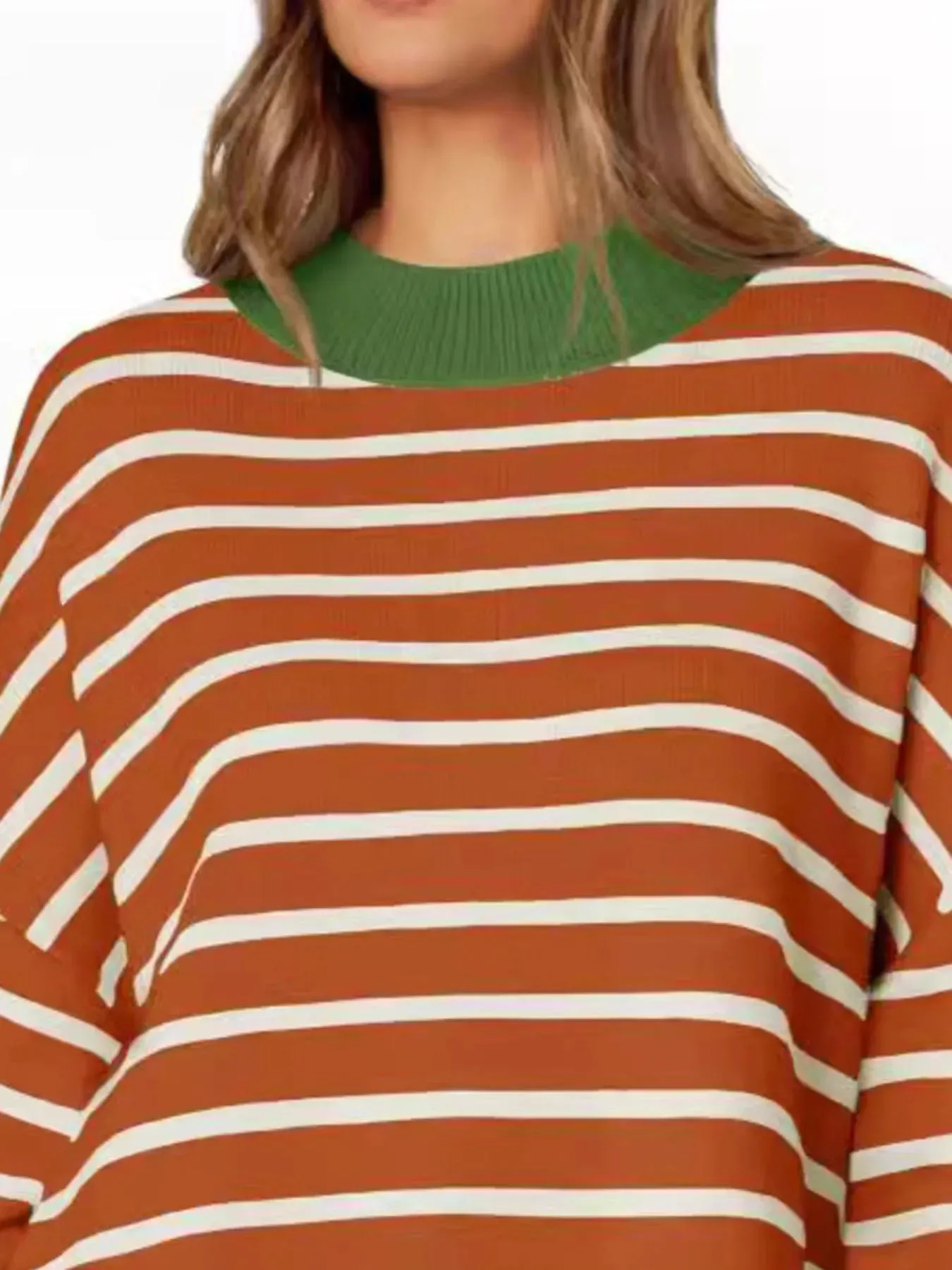 Striped Round Neck Long Sleeve Sweater sold by Charming Charlie product image thumbnail 5