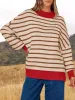 Striped Round Neck Long Sleeve Sweater sold by Charming Charlie