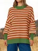 Striped Round Neck Long Sleeve Sweater sold by Charming Charlie