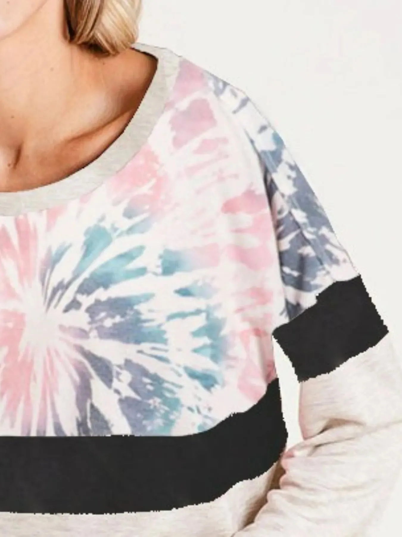 BiBi Mix And Match Color French Terry Wide Neck Top sold by Charming Charlie product image thumbnail 3