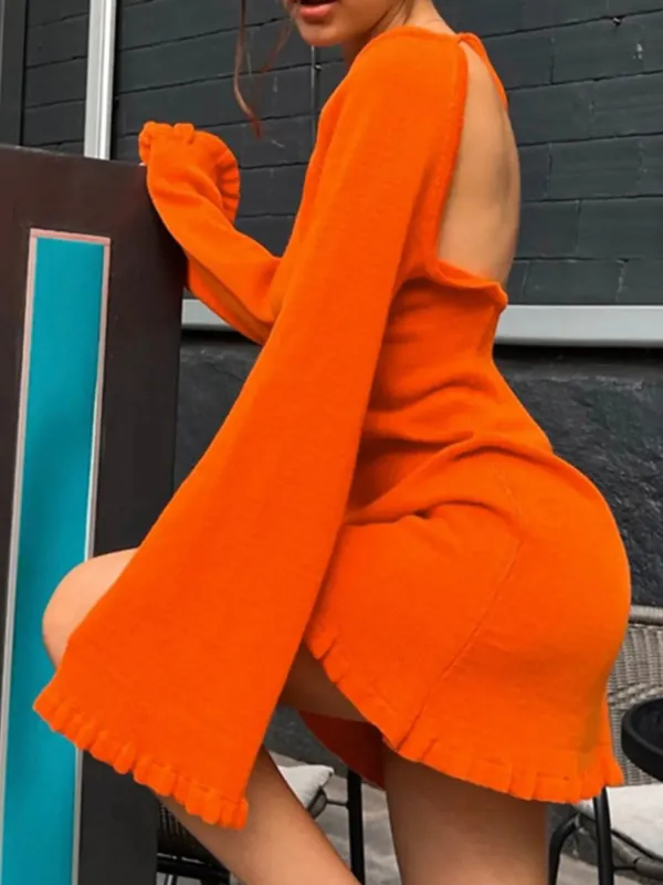Long Sleeve Backless Sweater Dress sold by Charming Charlie