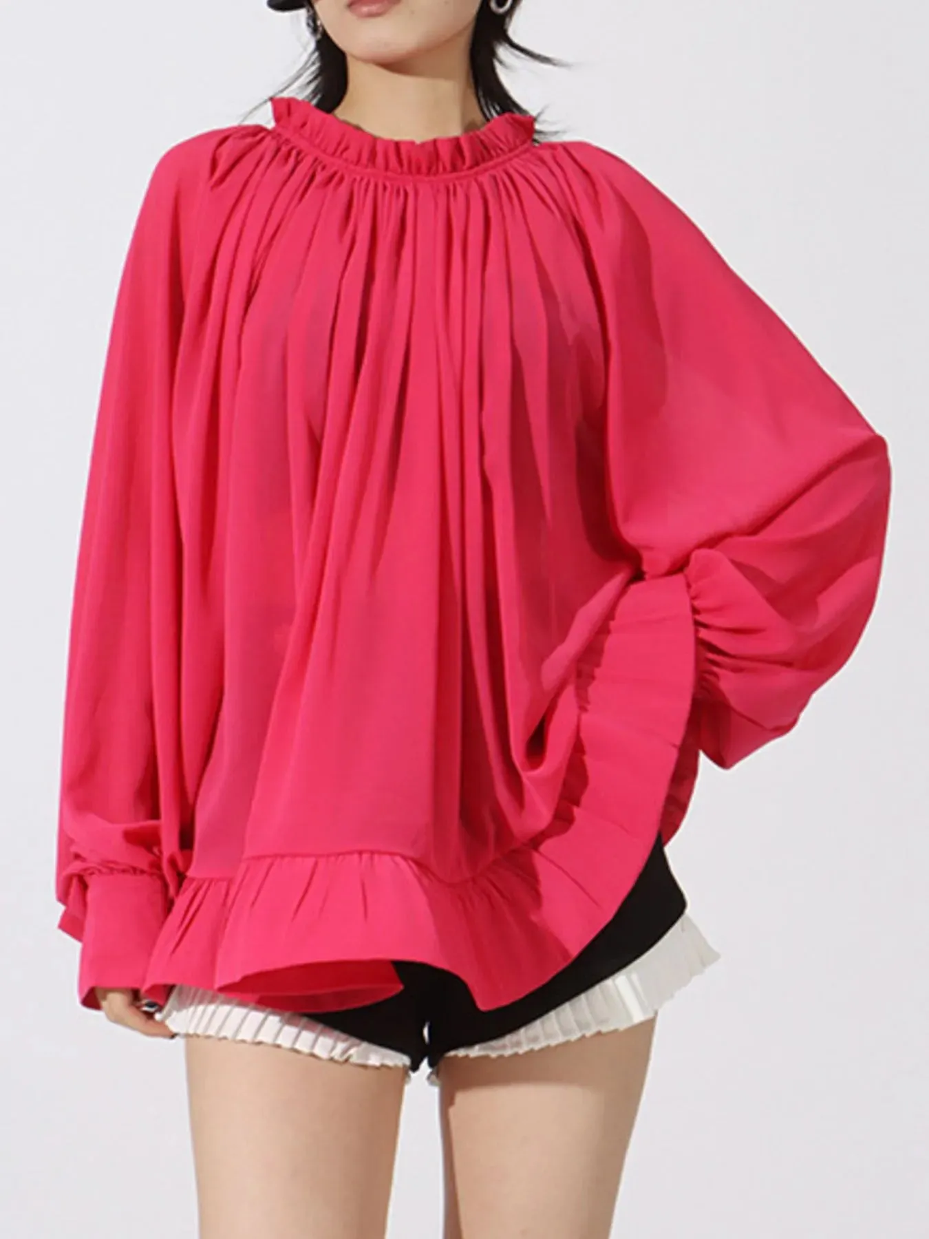 Ruffled Hem Long Sleeve Blouse sold by Charming Charlie