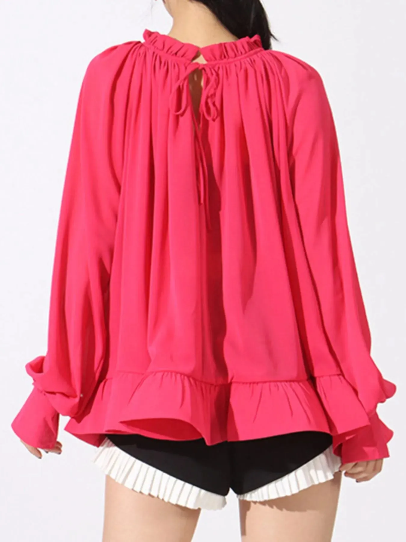 Ruffled Hem Long Sleeve Blouse sold by Charming Charlie product image thumbnail 3