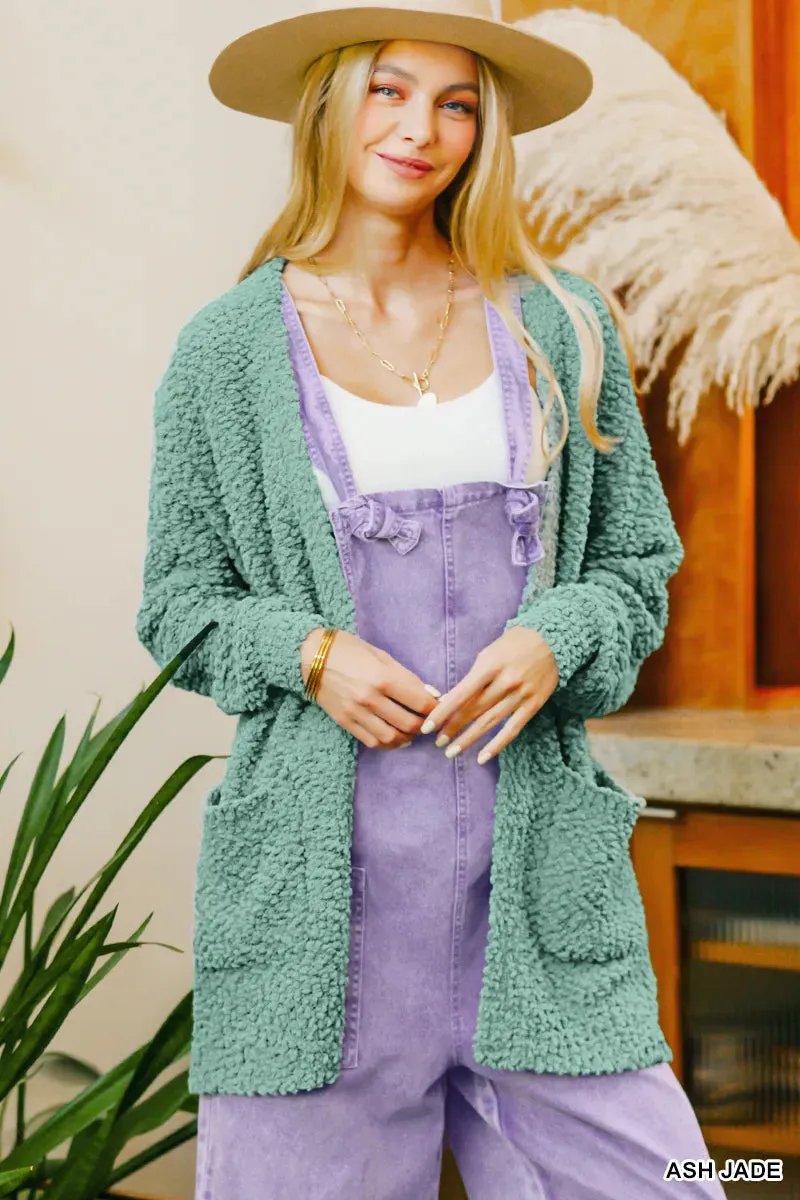 Zenana Long Sleeve Popcorn Sweater Cardigan with Pockets sold by Charming Charlie product image thumbnail 2