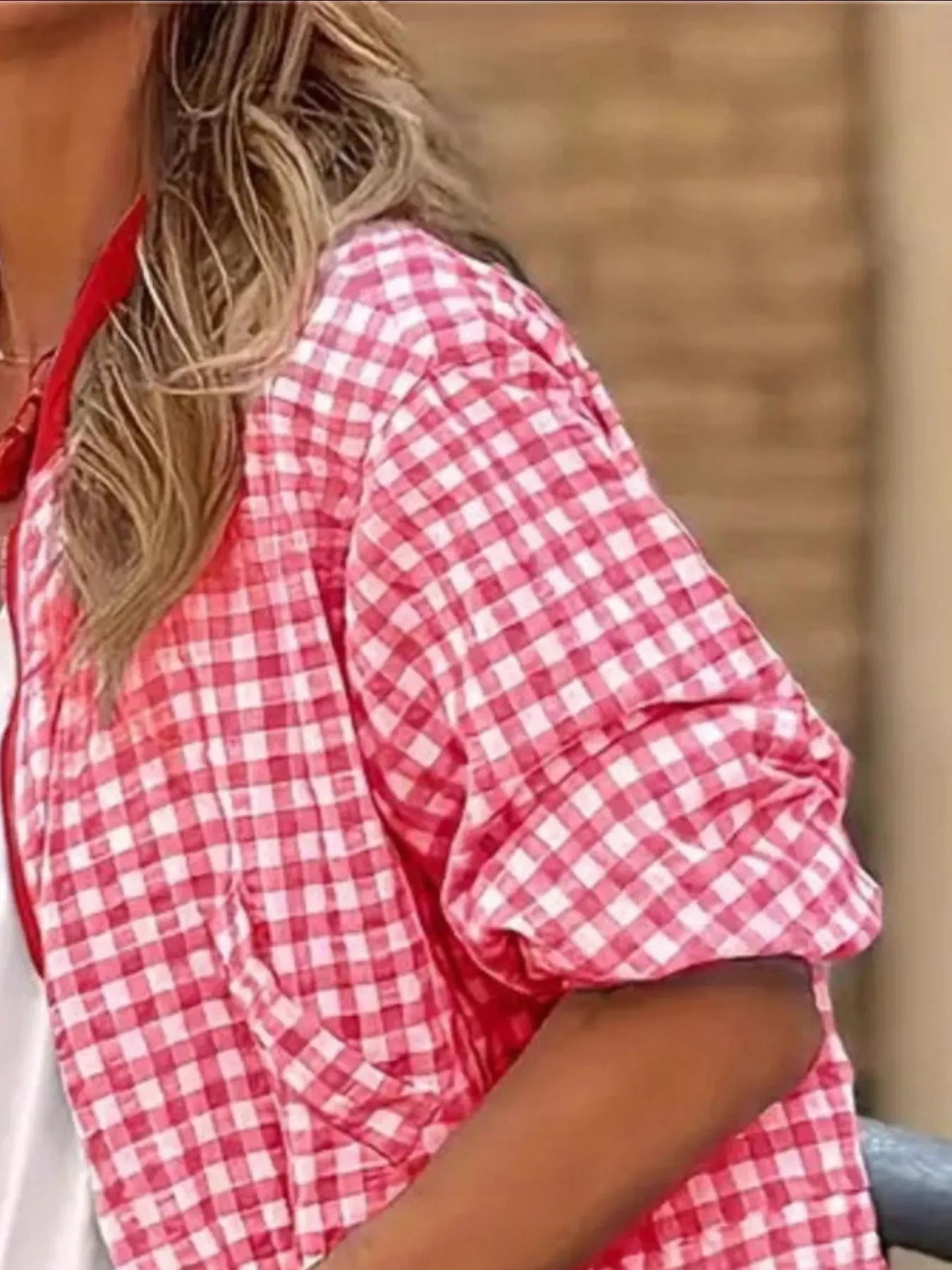 Plaid Zip Up Long Sleeve Jacket sold by Charming Charlie product image thumbnail 3