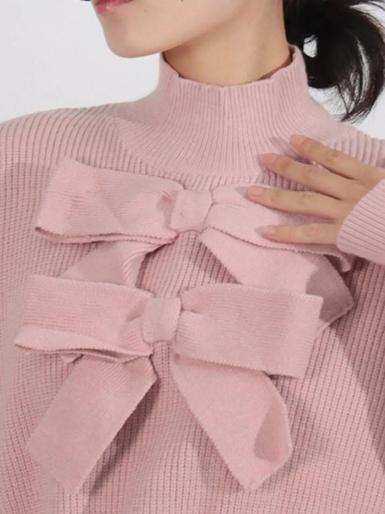 Bow Front Turtleneck Long Sleeve Sweater sold by Charming Charlie product image thumbnail 5