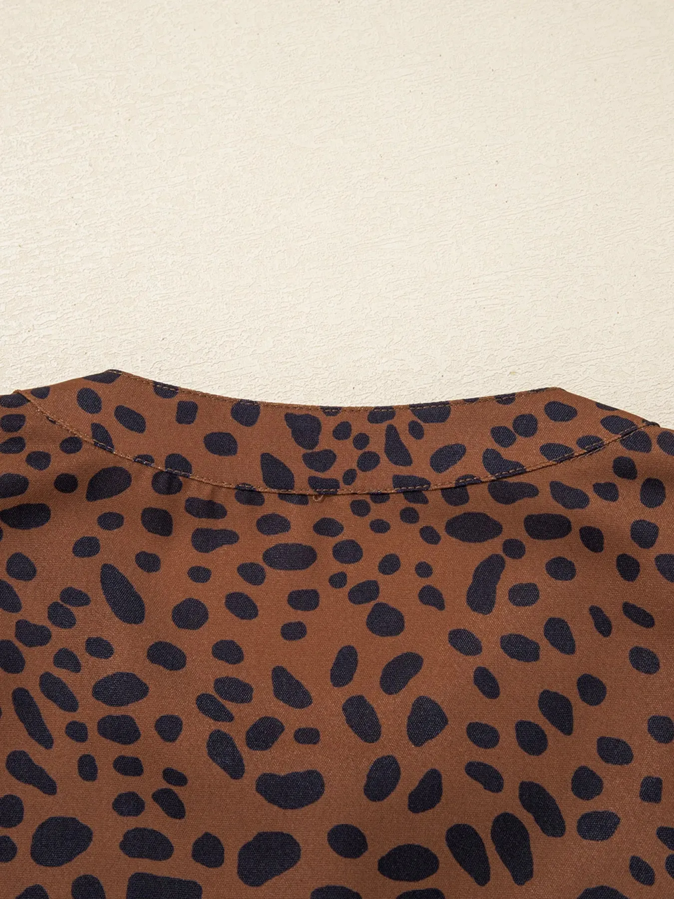 Leopard Print Ruffled Puff Sleeve Blouse sold by Charming Charlie product image thumbnail 5