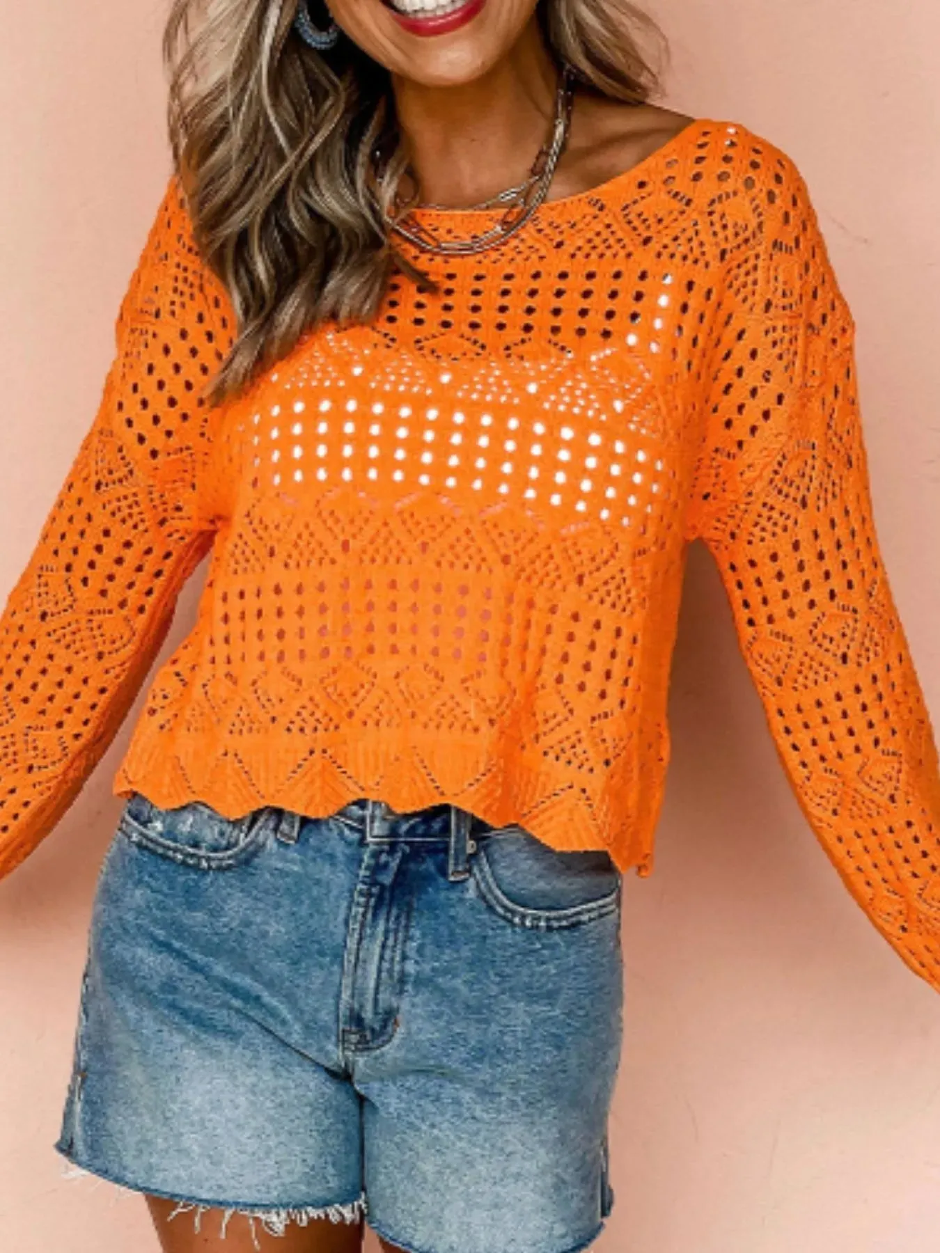 Crochet Boat Neck Knit Cover Up sold by Charming Charlie product image thumbnail 5