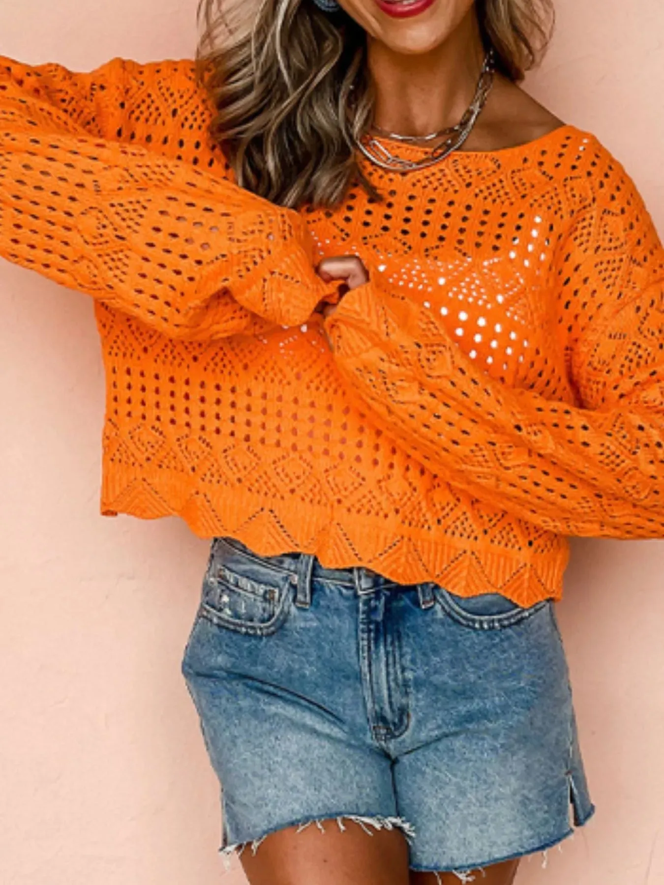 Crochet Boat Neck Knit Cover Up sold by Charming Charlie product image thumbnail 2