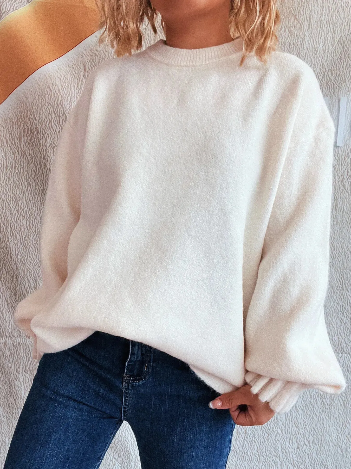 Round Neck Dropped Shoulder Sweater sold by Charming Charlie product image thumbnail 4