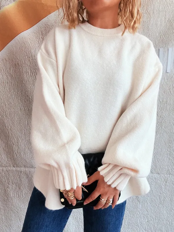 Round Neck Dropped Shoulder Sweater sold by Charming Charlie