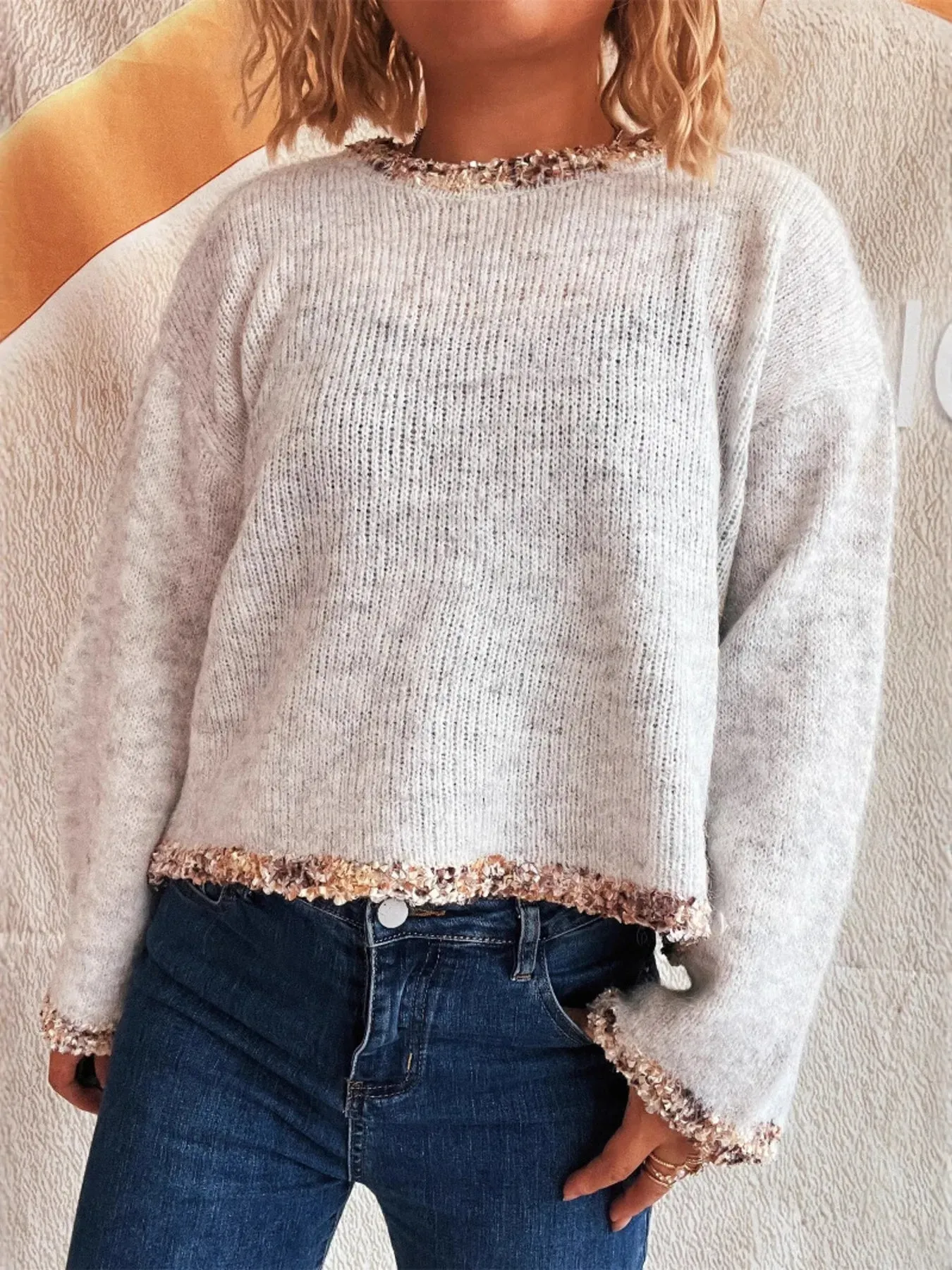 Round Neck Cropped Sweater sold by Charming Charlie product image thumbnail 4