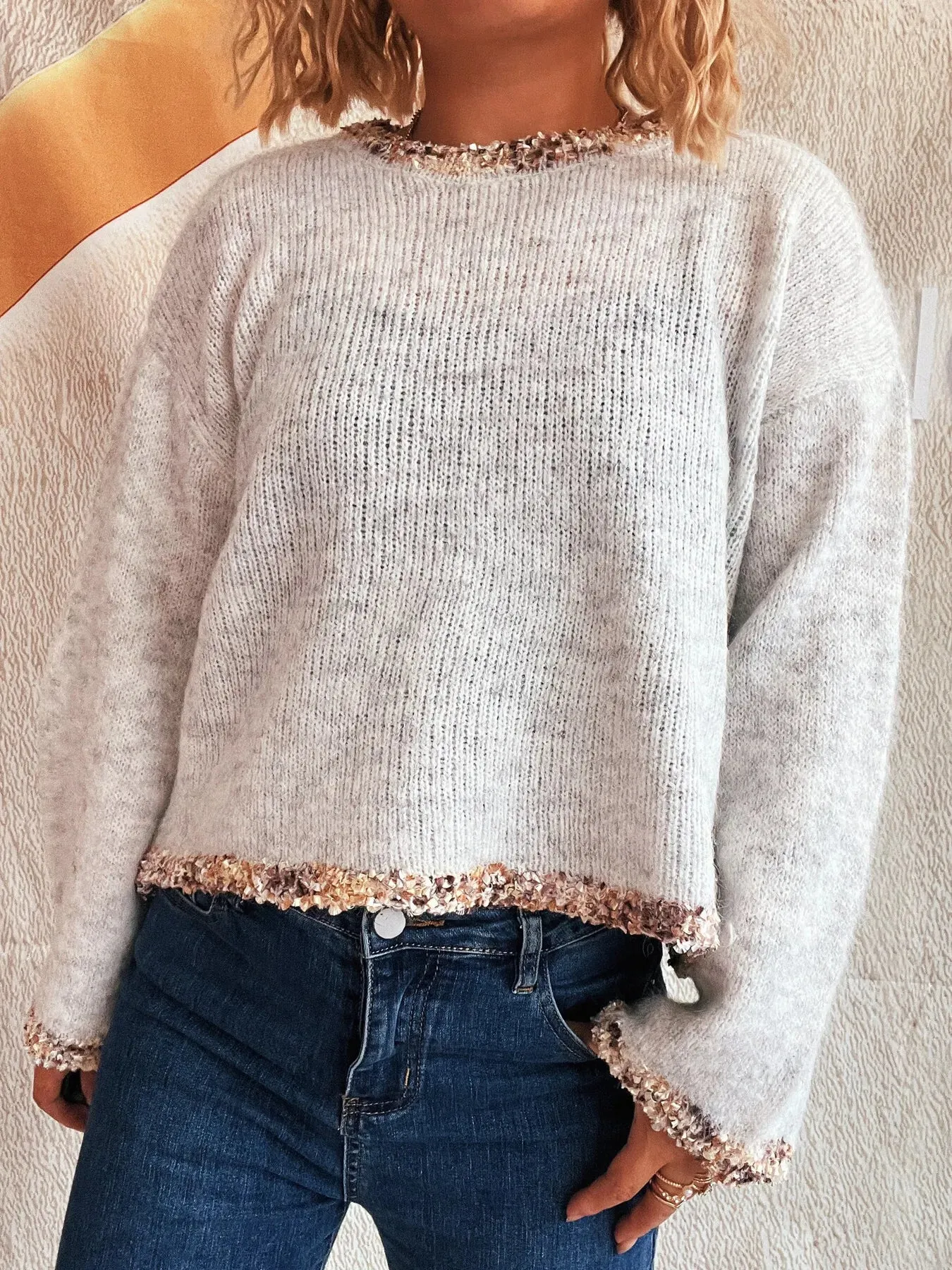 Round Neck Cropped Sweater sold by Charming Charlie product image thumbnail 2