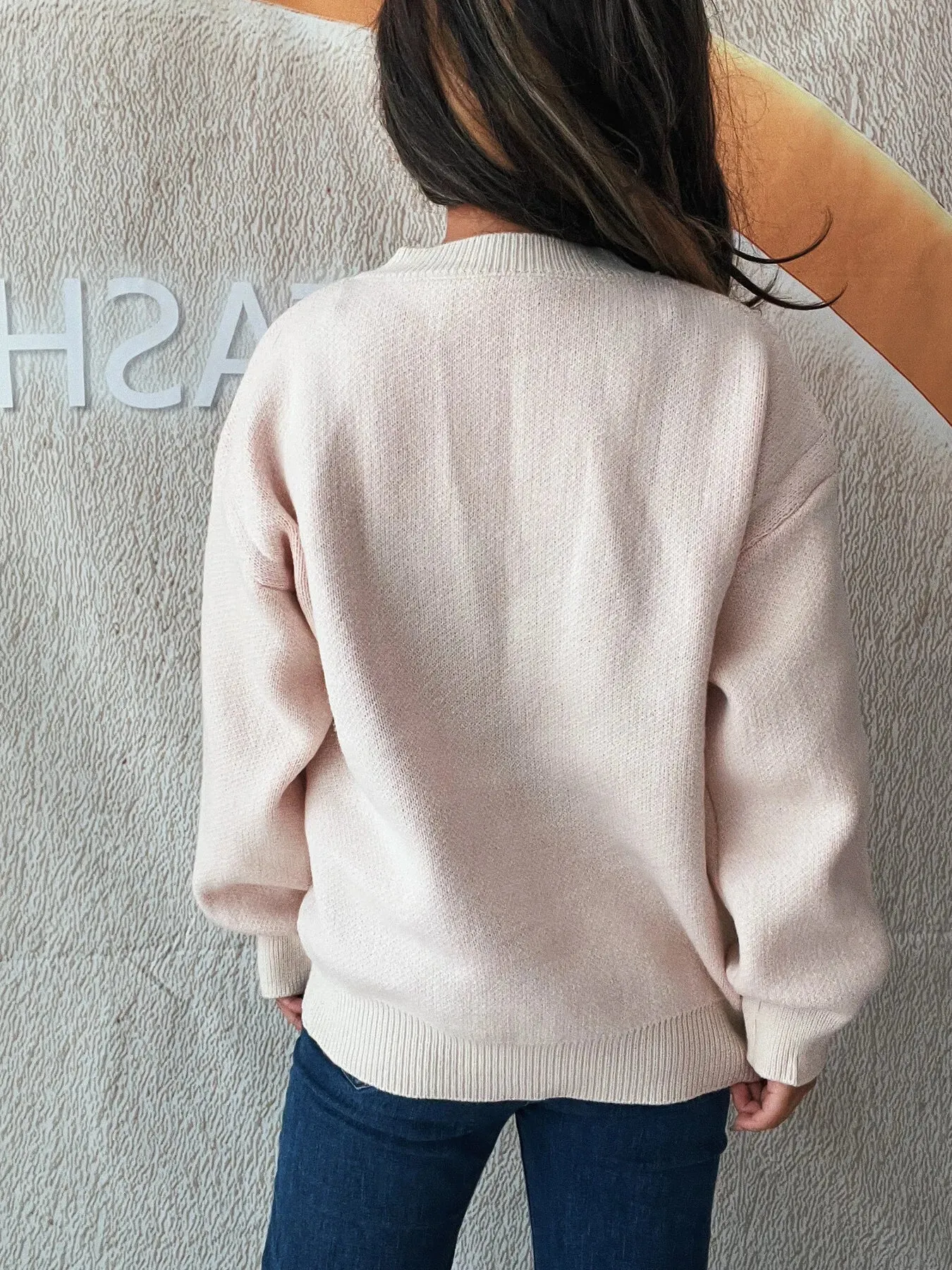 Bow Pattern Casual Long Sleeve Sweater sold by Charming Charlie product image thumbnail 5