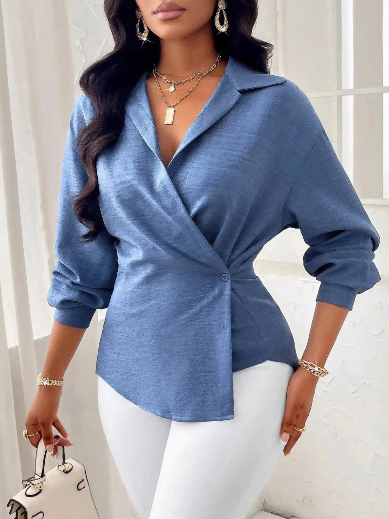 Collared Long Sleeve Blouse sold by Charming Charlie