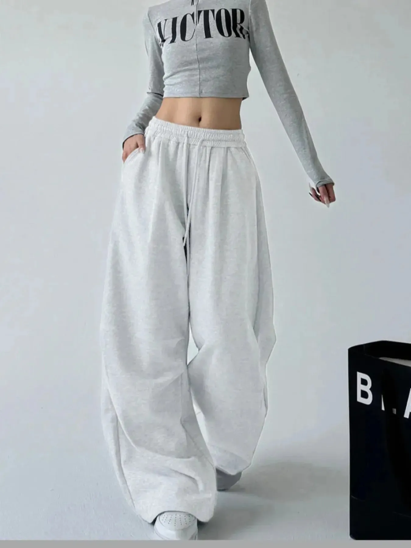 Oversized Wide Leg Drawstring Pants sold by Charming Charlie product image thumbnail 3