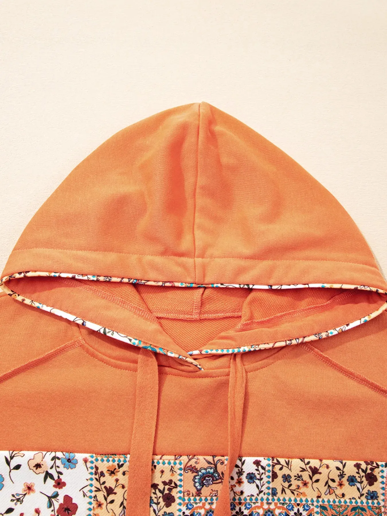 Floral Patchwork Hoodie with Drawstring sold by Charming Charlie product image thumbnail 4