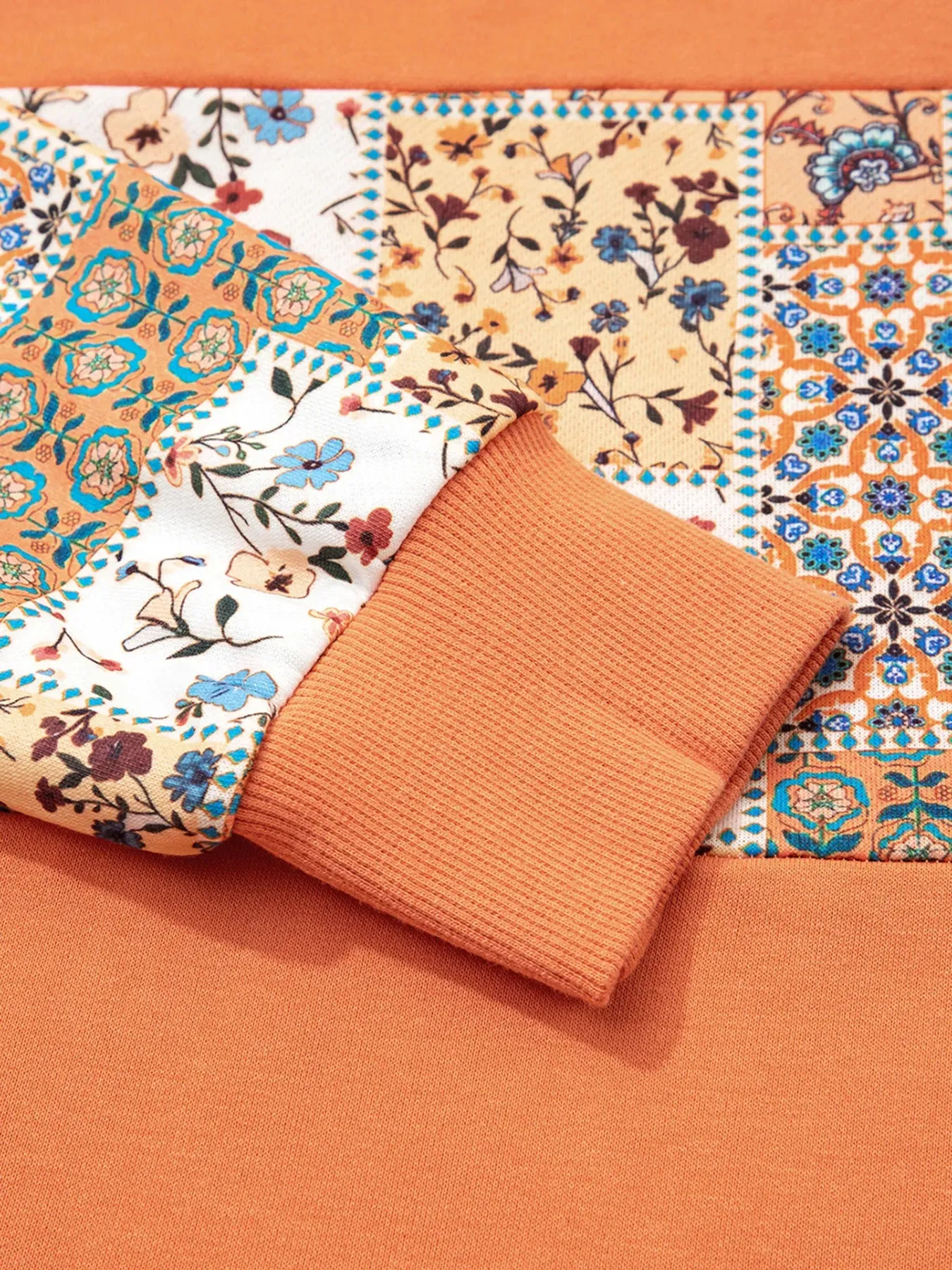 Floral Patchwork Hoodie with Drawstring sold by Charming Charlie product image thumbnail 5