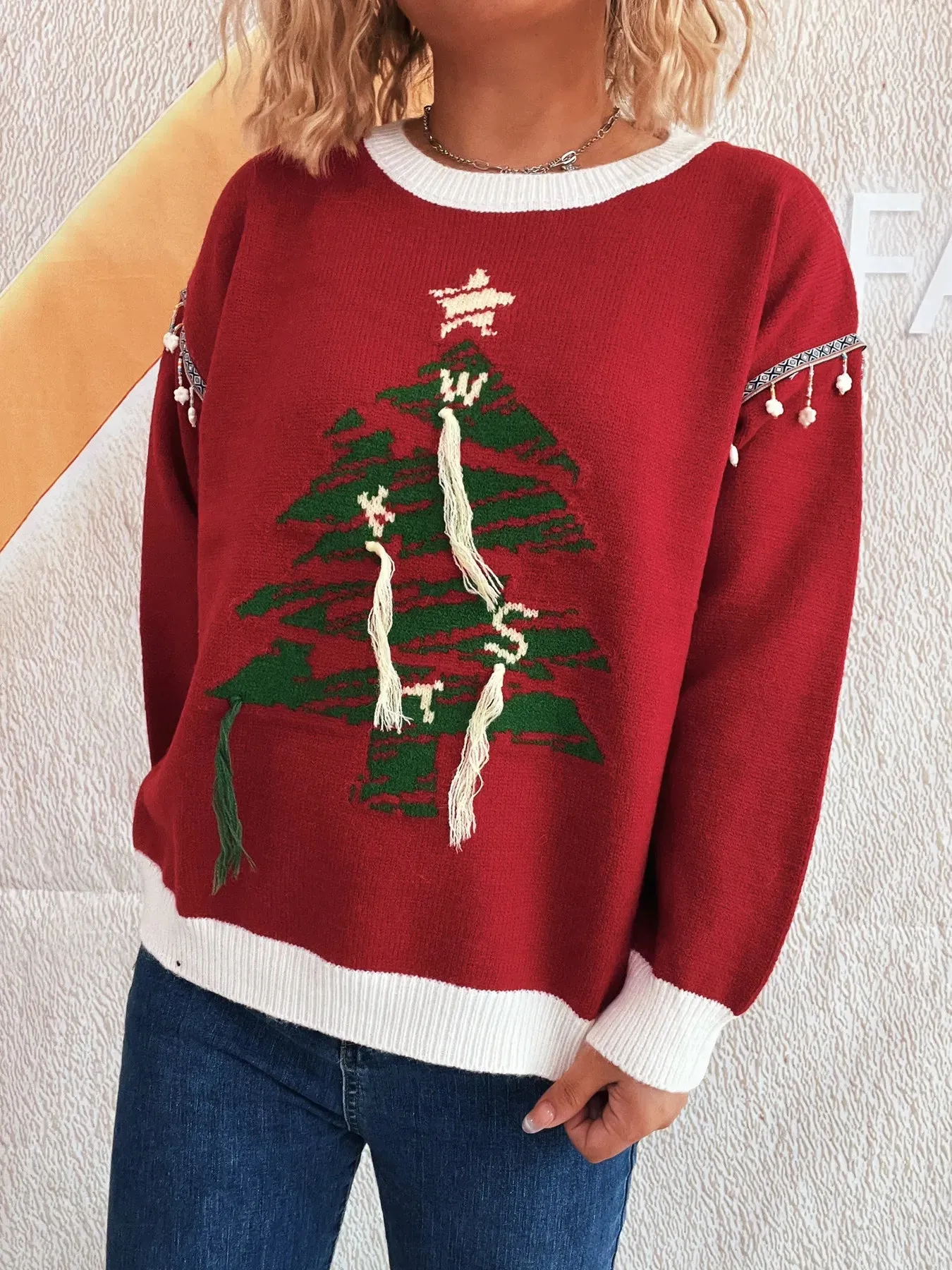 Christmas Tree Long Sleeve Sweater sold by Charming Charlie product image thumbnail 3