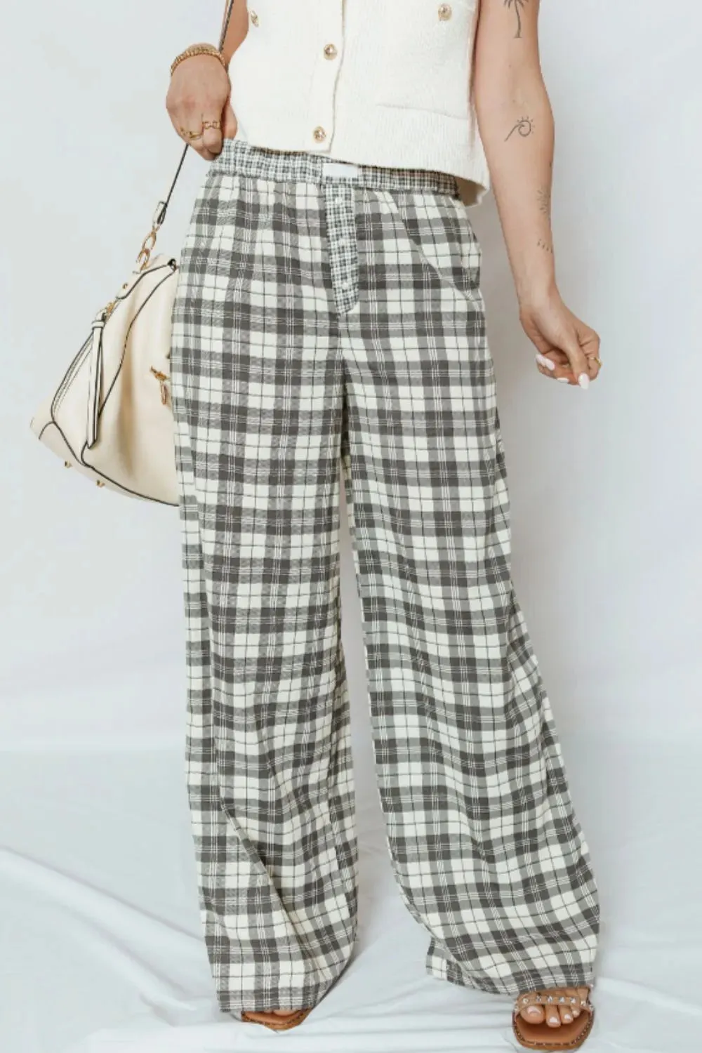 Plaid Wide Leg Pants sold by Charming Charlie product image thumbnail 5