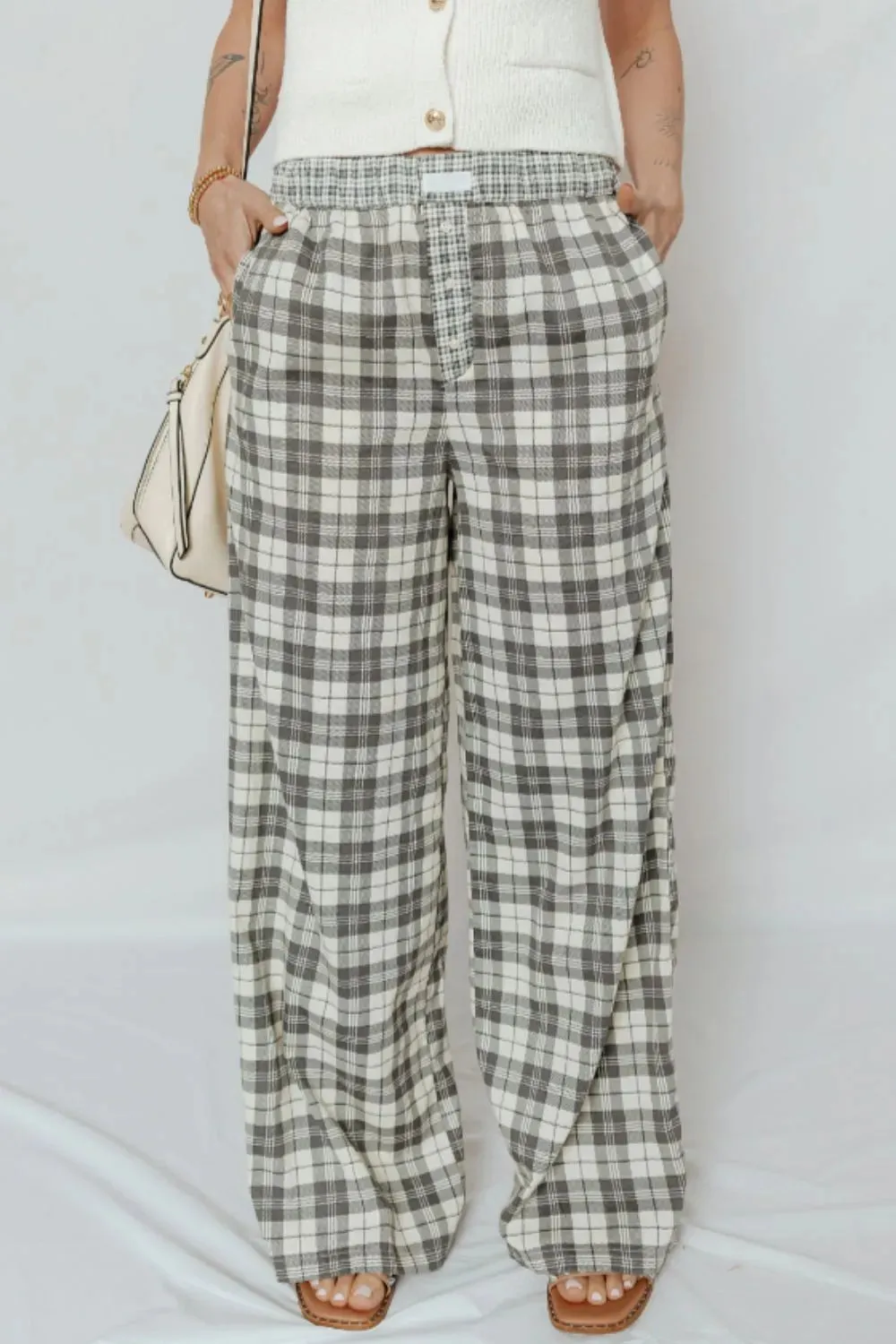 Plaid Wide Leg Pants sold by Charming Charlie product image thumbnail 3
