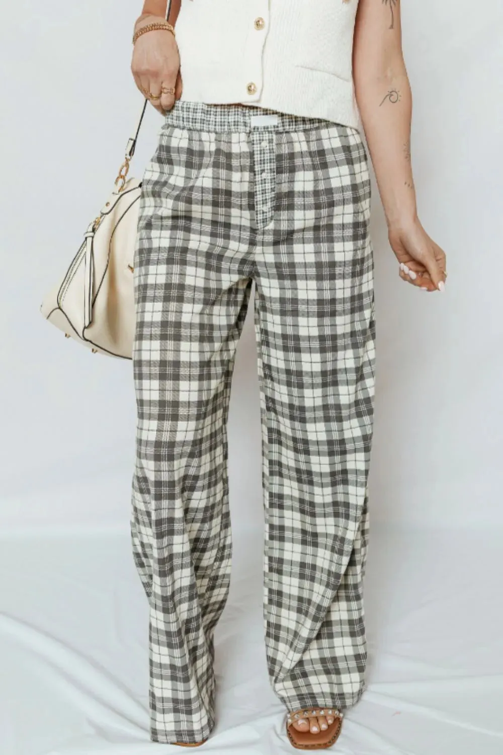 Plaid Wide Leg Pants sold by Charming Charlie product image thumbnail 4