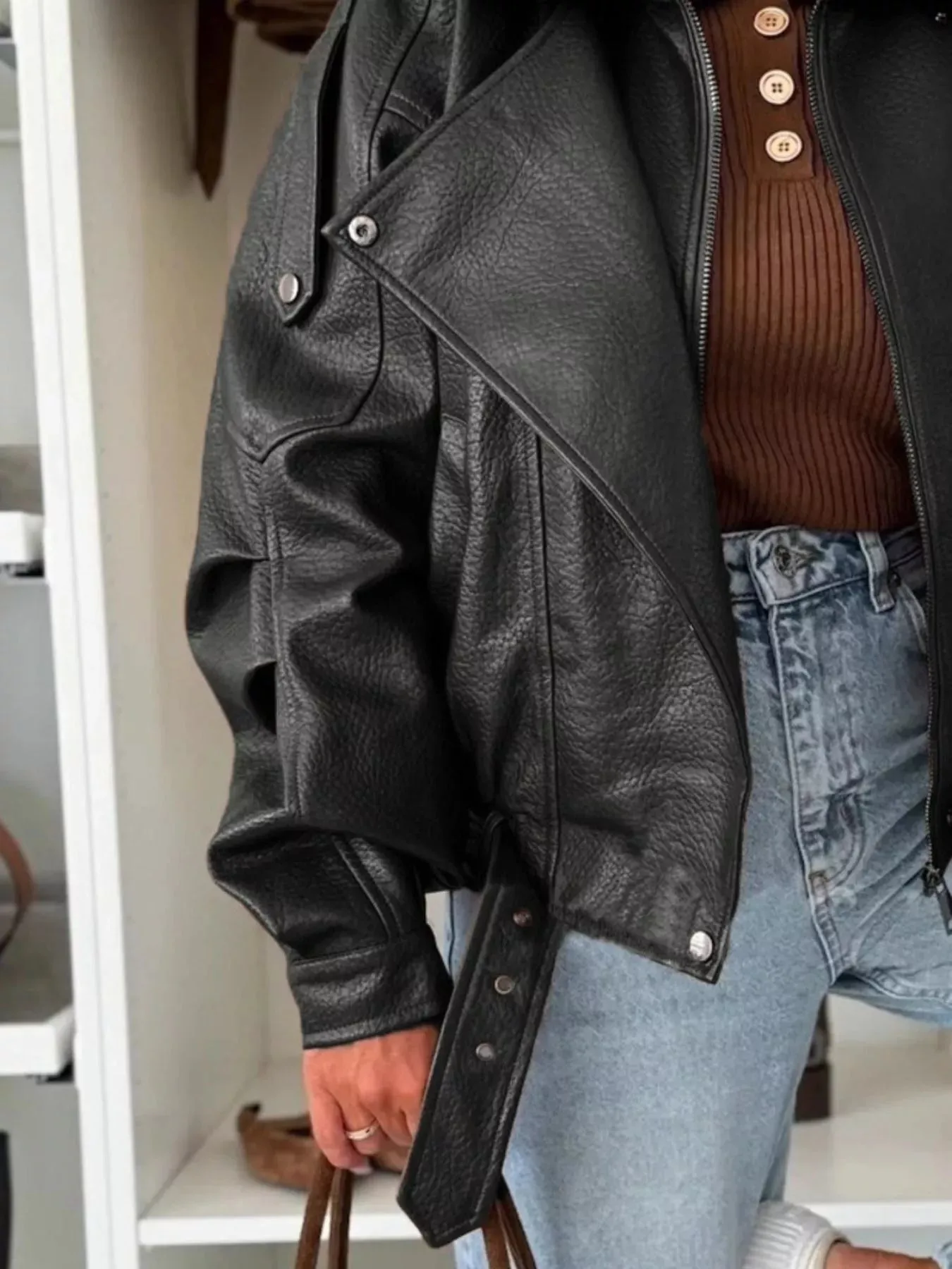 Leather Zip Up Jacket sold by Charming Charlie product image thumbnail 3