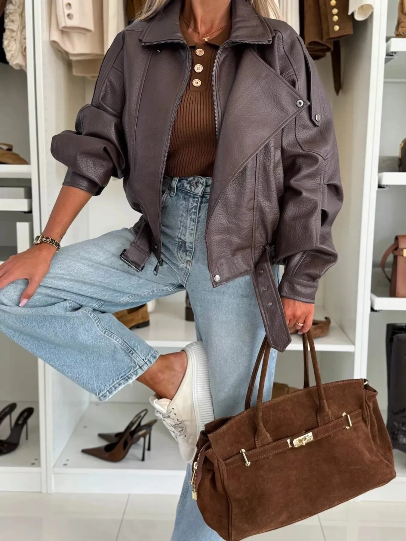 Leather Zip Up Jacket sold by Charming Charlie product image thumbnail 4