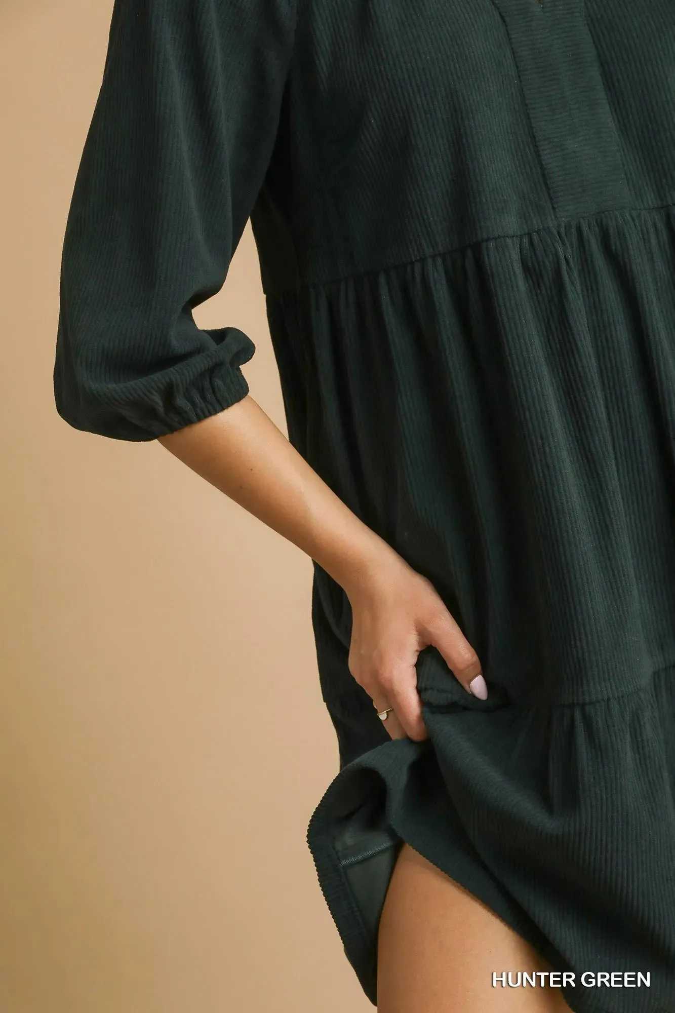 Umgee Tiered Johnny Collar Balloon Sleeve Dress sold by Charming Charlie product image thumbnail 5