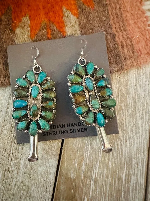 Navajo Sterling Silver & Turquoise Cluster Blossom sold by Charming Charlie