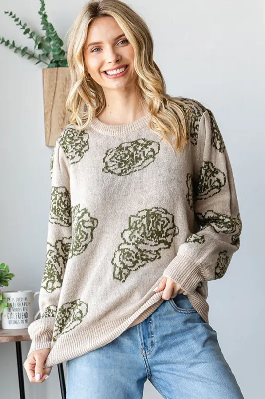 One Wild Rose Olive Cozy Sweater sold by Charming Charlie