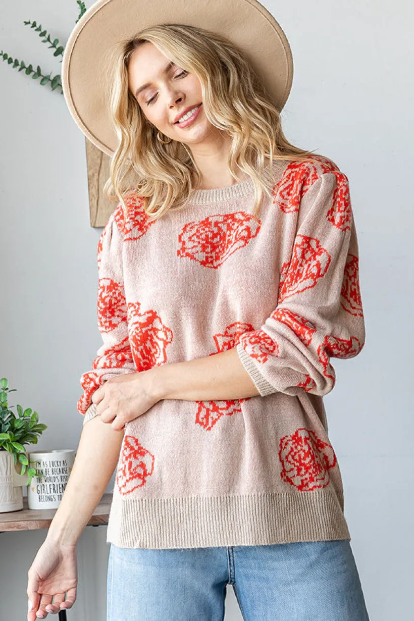 One Wild Rose Coral Cozy Sweater sold by Charming Charlie product image thumbnail 5