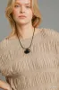 Umgee Short Sleeve Knit Smocked Top sold by Charming Charlie
