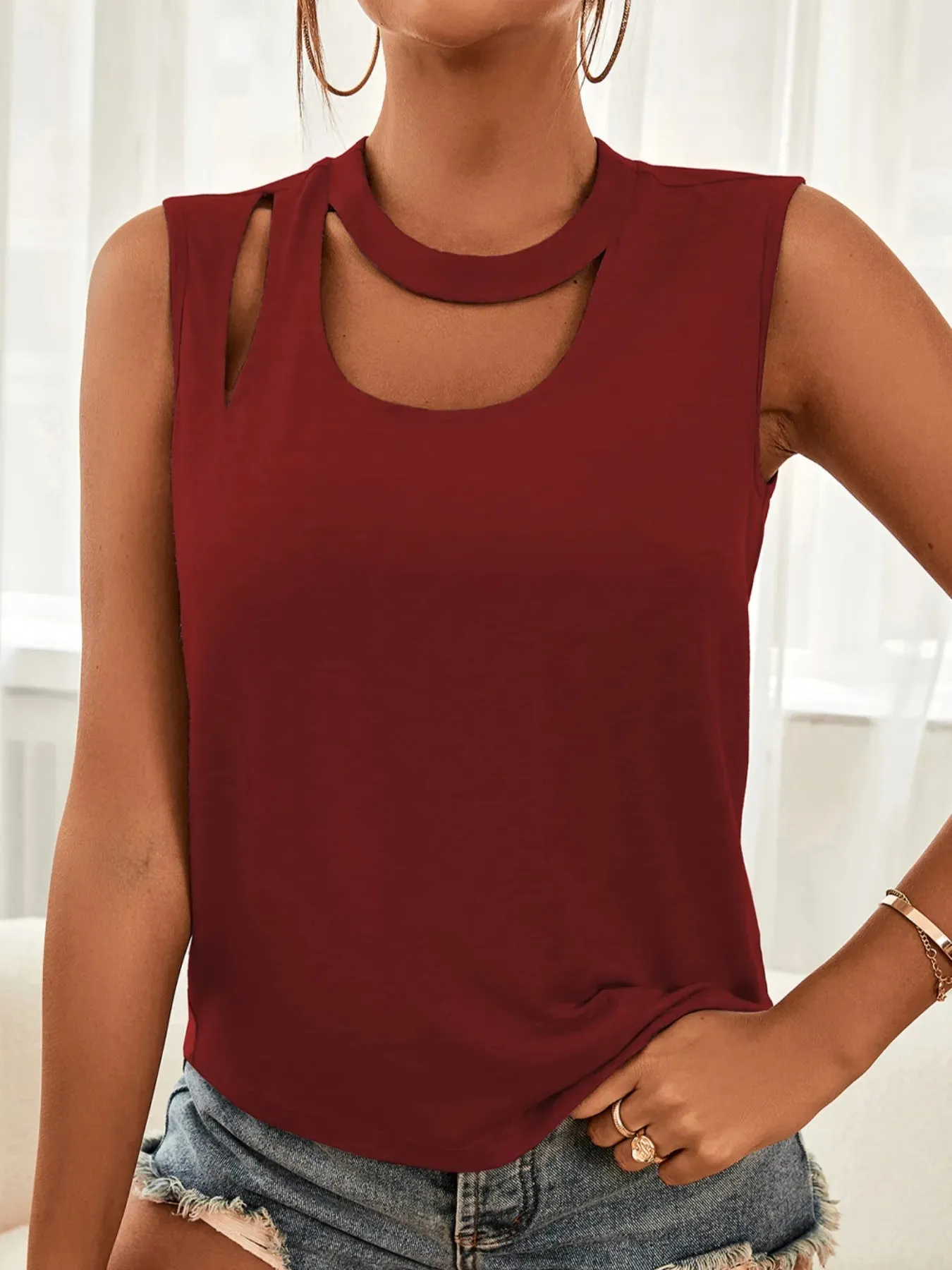 Cutout Sleeveless Tank Top sold by Charming Charlie product image thumbnail 2