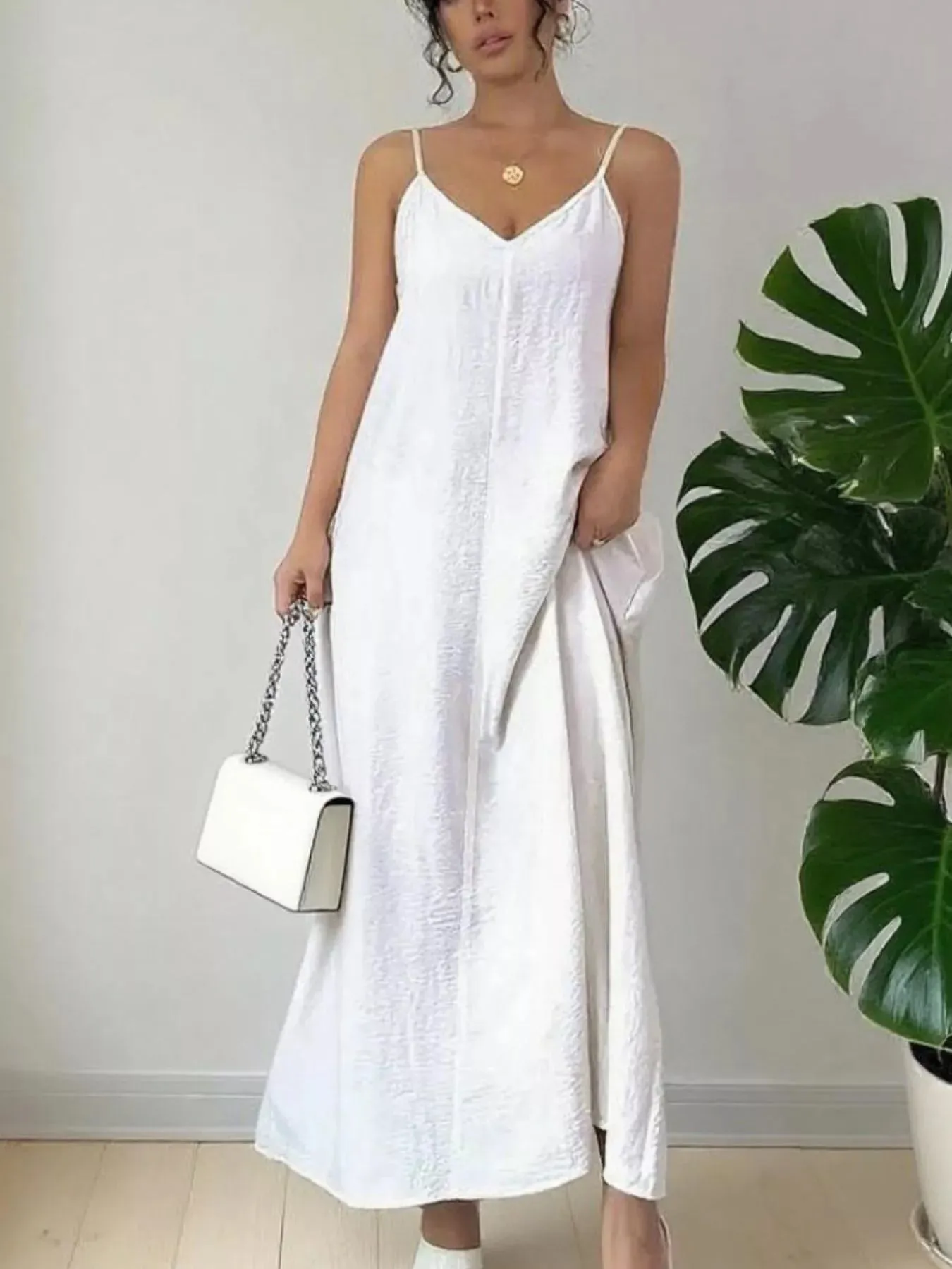 Spaghetti Straps V-Neck Dress sold by Charming Charlie