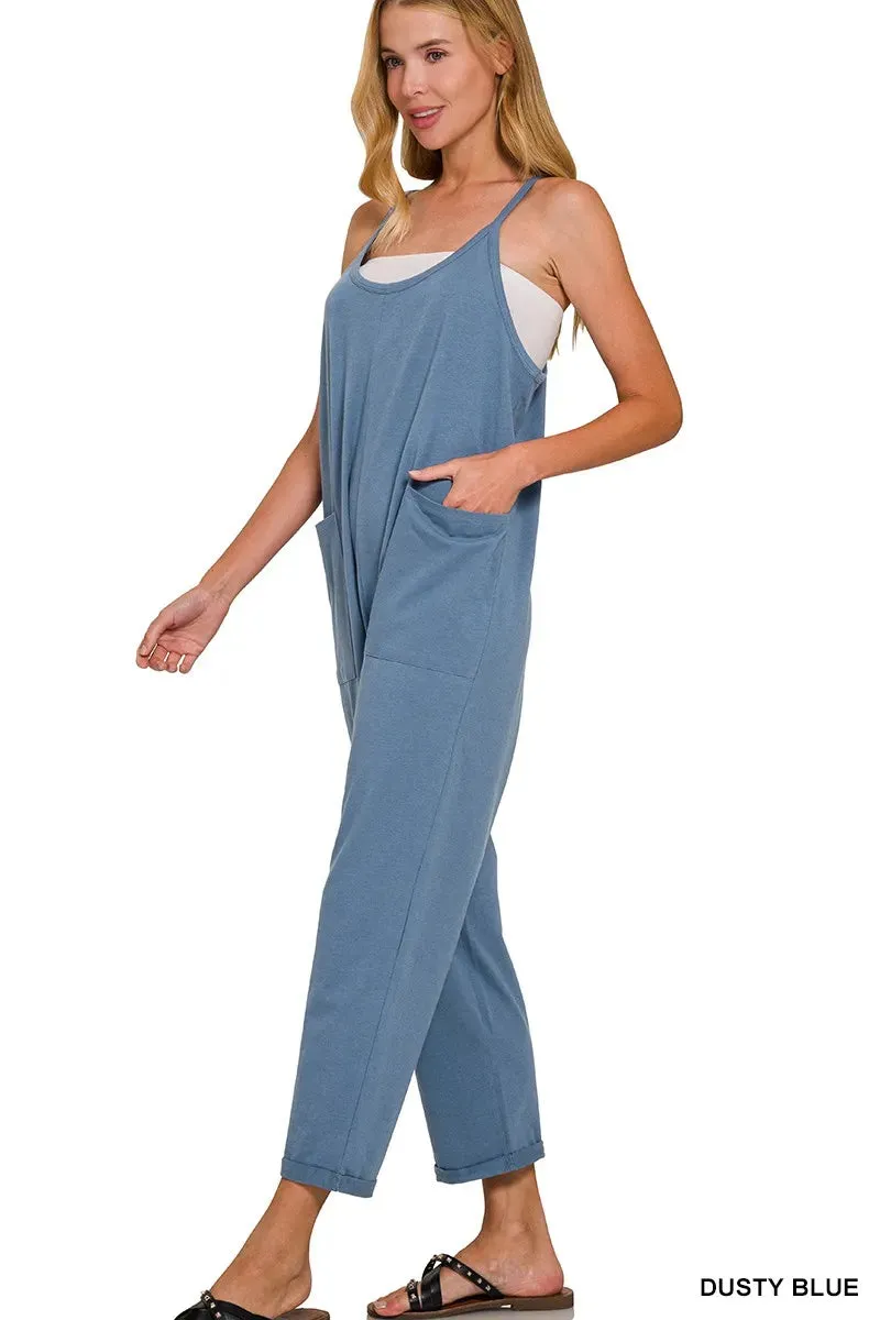 Zenana Spaghetti Strap Pocketed Jumpsuit sold by Charming Charlie product image thumbnail 2