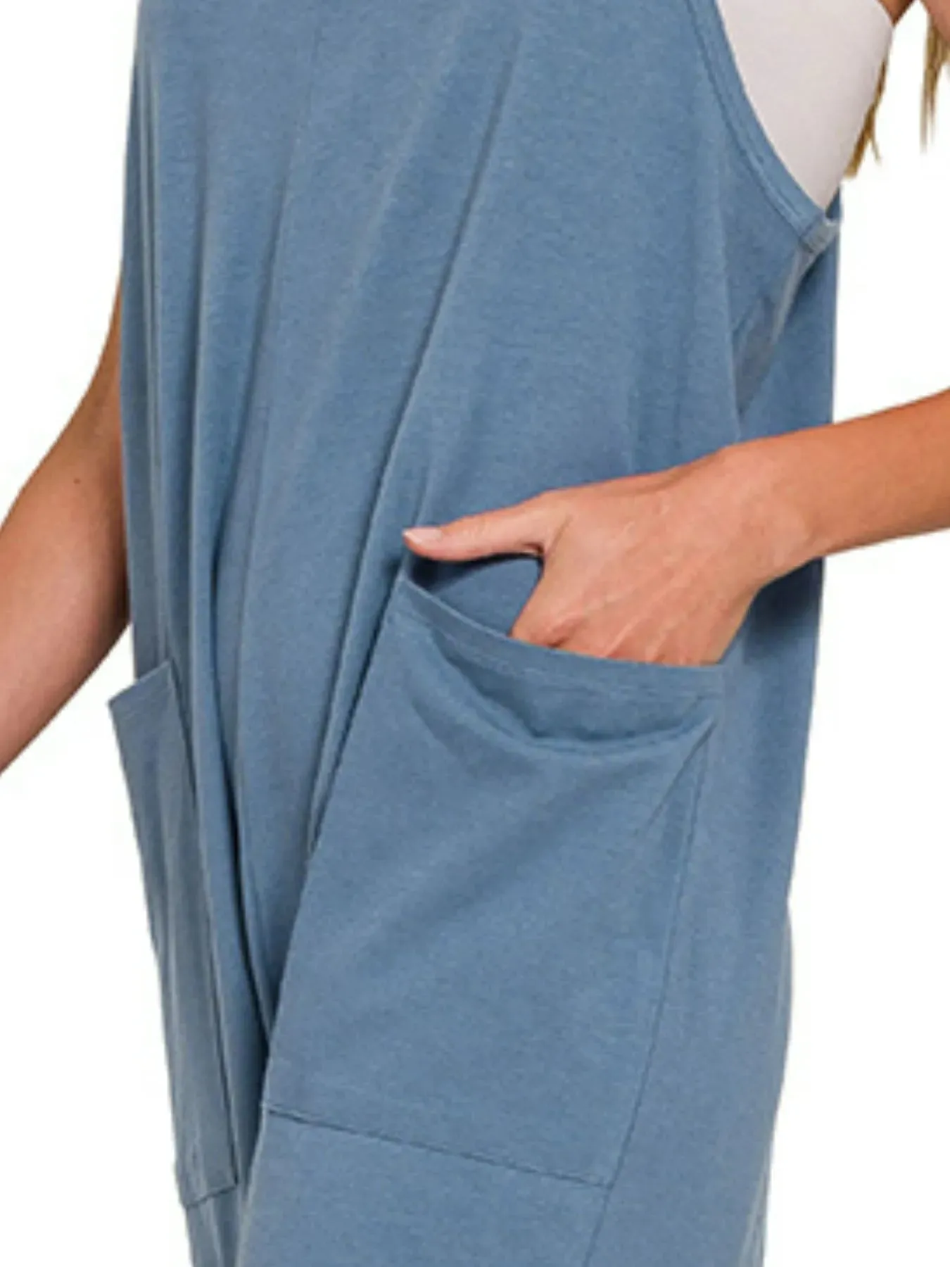 Zenana Spaghetti Strap Pocketed Jumpsuit sold by Charming Charlie product image thumbnail 3